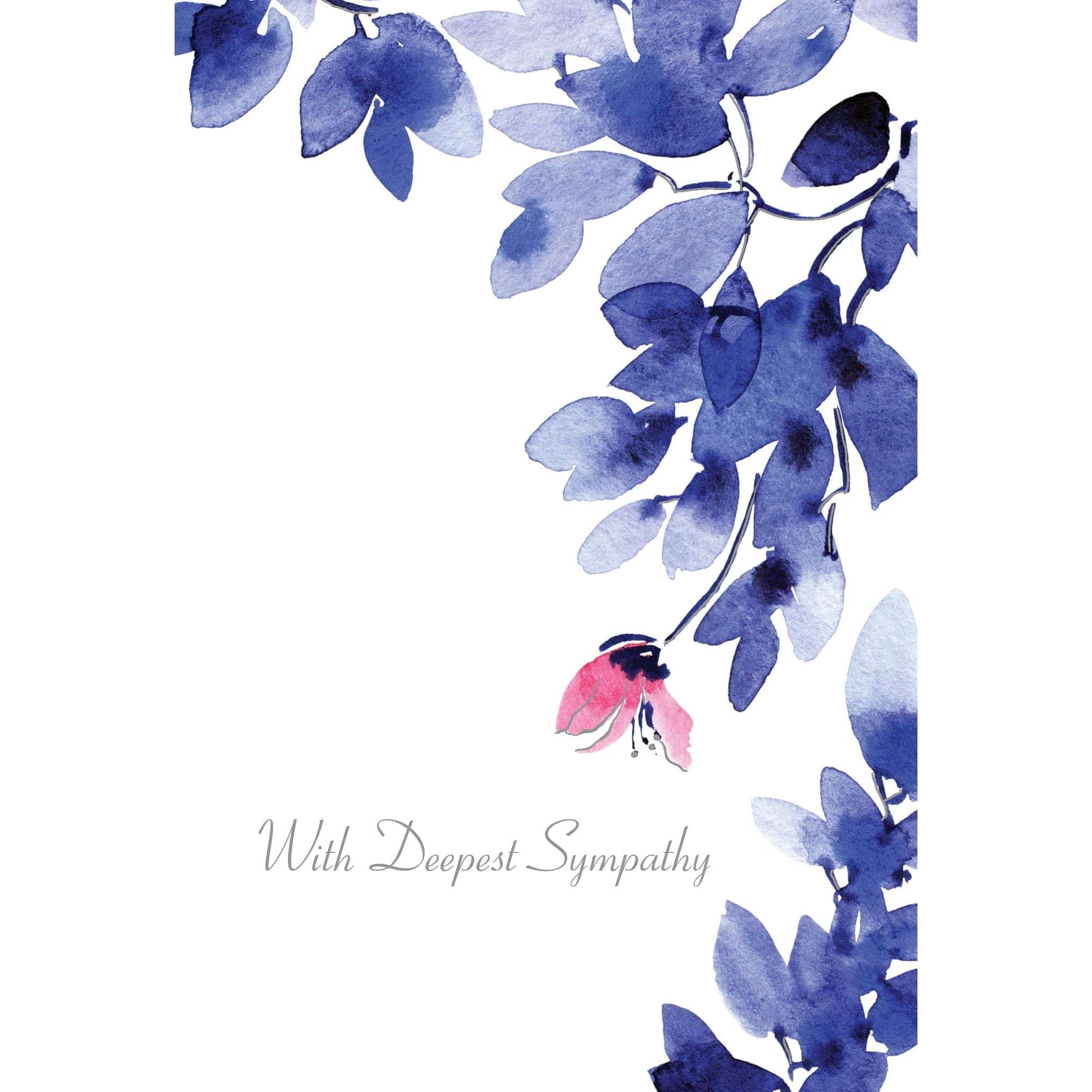 Dark blues sympathy card from Pictura featuring a heartfelt design, suitable for expressing condolences and empathy.